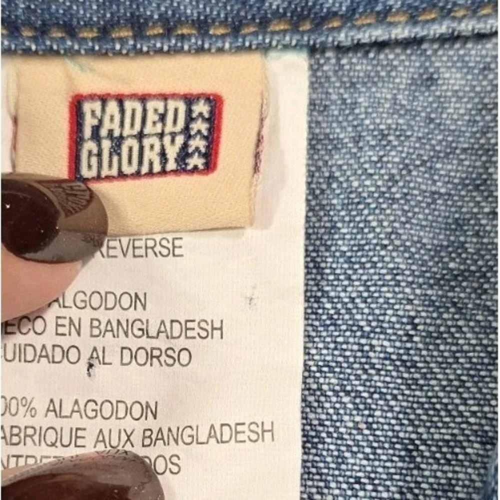 Vintage Y2K Faded Glory Denim Jacket Girls 4T Blue Jean Trucker Coat